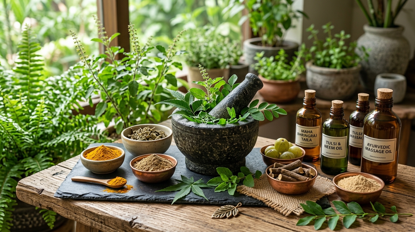 Traditional Ayurvedic Herbs & Mortar